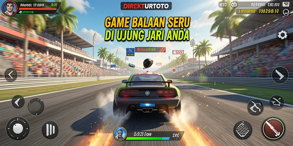 Tangkapan layar gameplay <strong>DIREKTURTOTO</strong> yang penuh aksi balapan.
