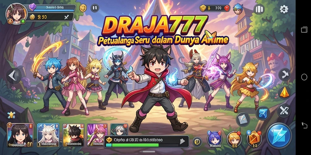 Screenshot gameplay seru DRAJA777 dengan karakter anime yang menakjubkan.