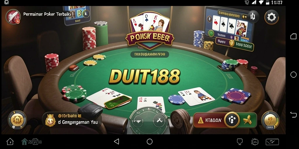 Tangkapan layar dari gameplay Poker yang seru di DUIT188.