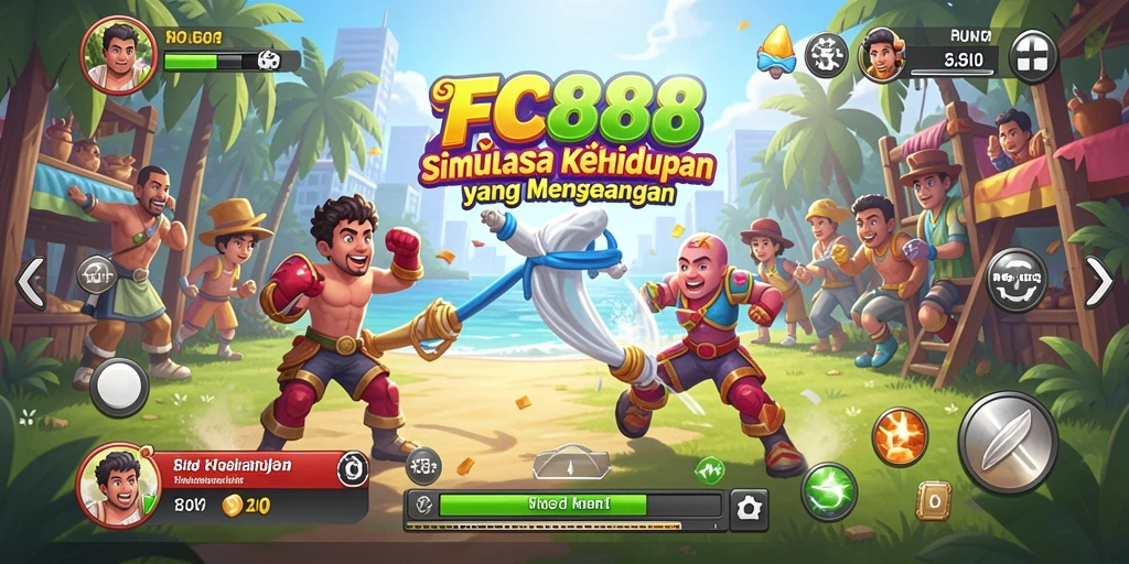 Tampilan gameplay FC888 dengan interaksi karakter yang menarik.