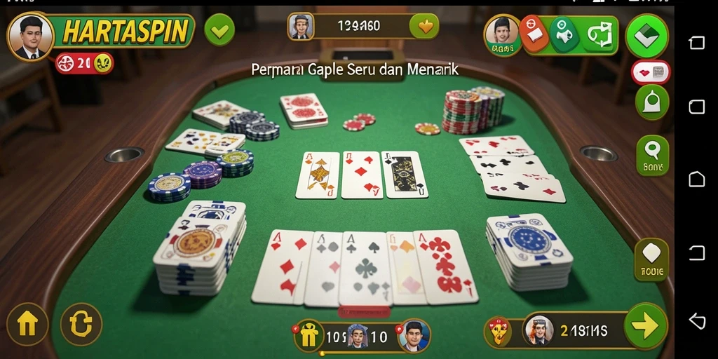 Tampilan gameplay HARTASPIN yang menakjubkan saat bermain Gaple.