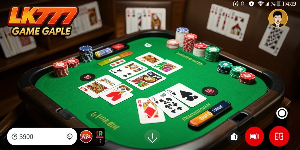 Tampilan gameplay LK777 yang mendebarkan dan interaktif dalam permainan Gaple.