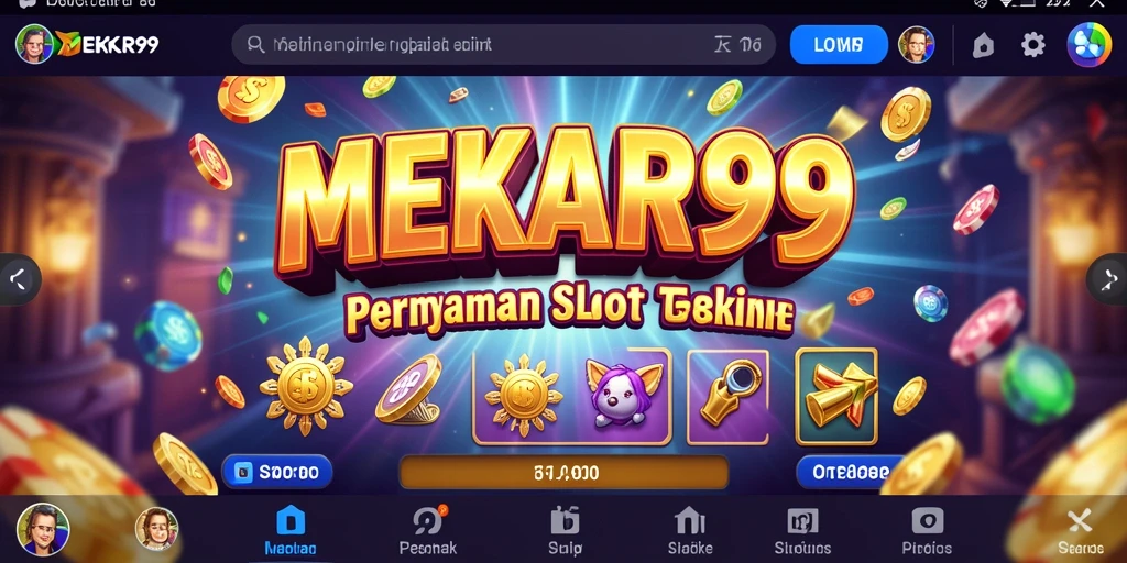 Tampilan gameplay MEKAR99 yang menarik dan penuh warna dalam permainan Slot.