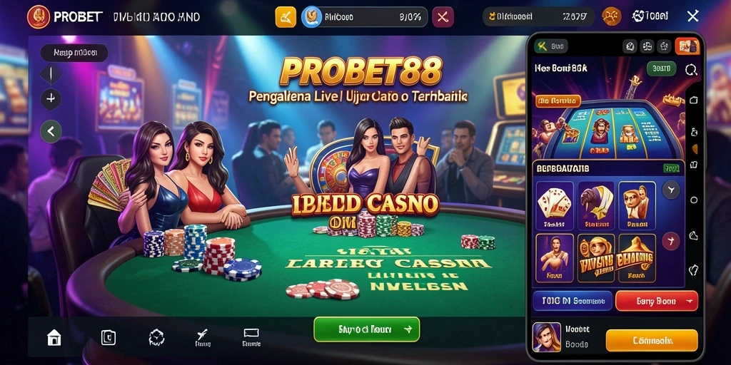 Tampilan gameplay Live Casino yang menarik dan interaktif di PROBET88.
