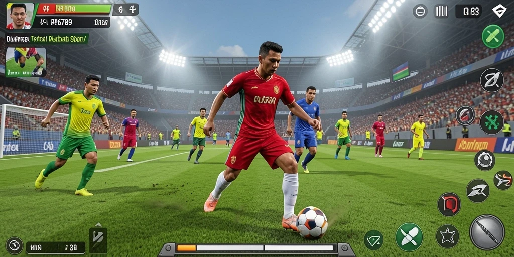 Tampilan screenshot utama RP6789 menampilkan aksi intens dalam pertandingan olahraga.