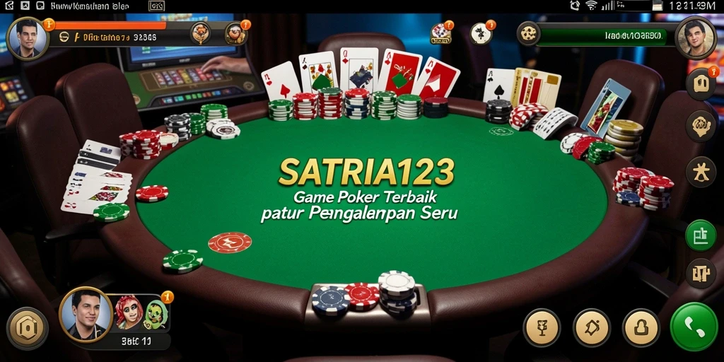 Tangkapan layar SATRIA123 menampilkan sesi permainan Poker yang seru dan mendebarkan.