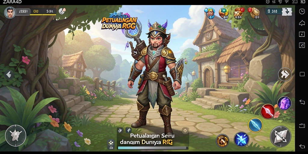 Tampilan aksi seru dalam permainan RPG ZARA4D.