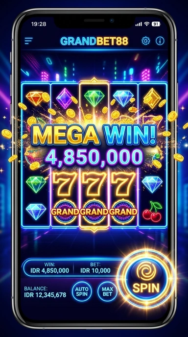 Tampilan utama aplikasi grandbet88 dengan berbagai fitur menarik.